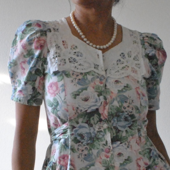 1980s floral dress